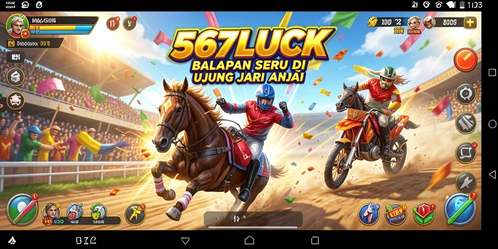 Tampilan gameplay balap yang penuh aksi dari 567LUCK.