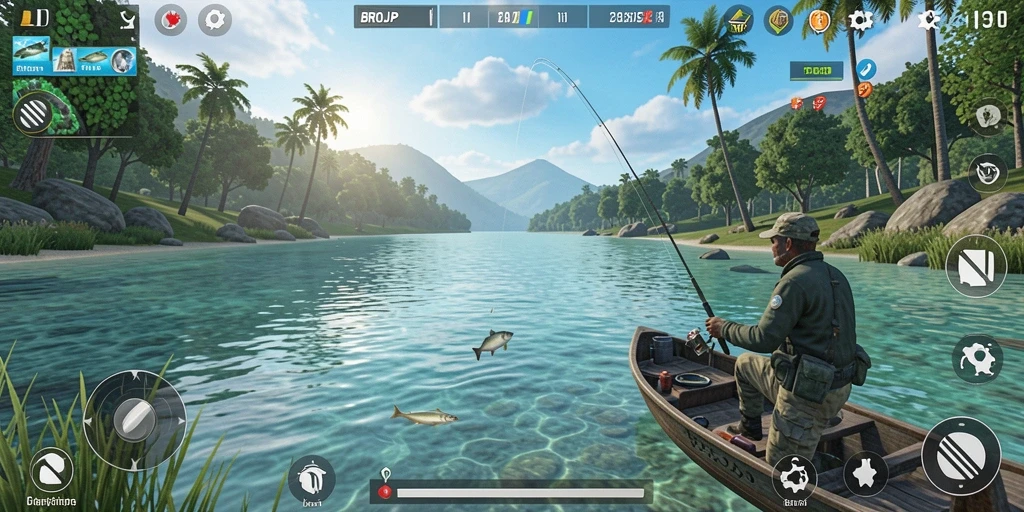Tampilan menarik dari gameplay memancing di BROJP.