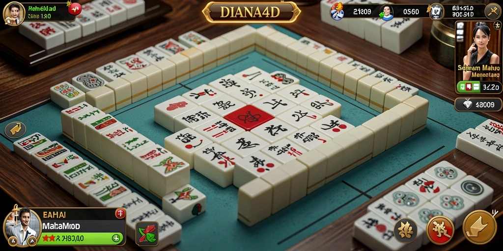 Screenshot utama DIANA4D menampilkan gameplay Mahjong yang menarik.