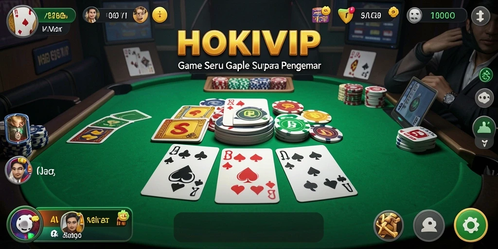 Tampilan screenshot dari gameplay seru Gaple di HOKIVIP.