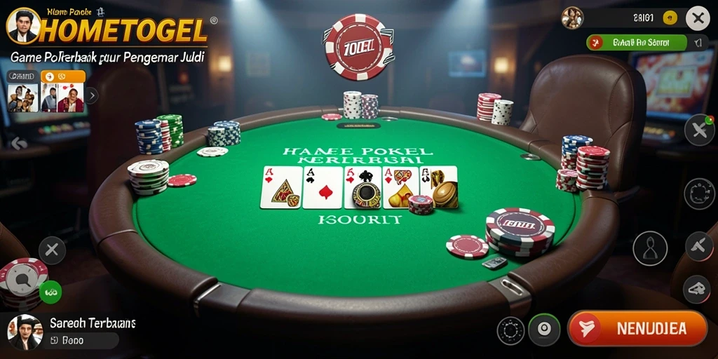 Tampilan gameplay Poker yang menarik di HOMETOGEL.
