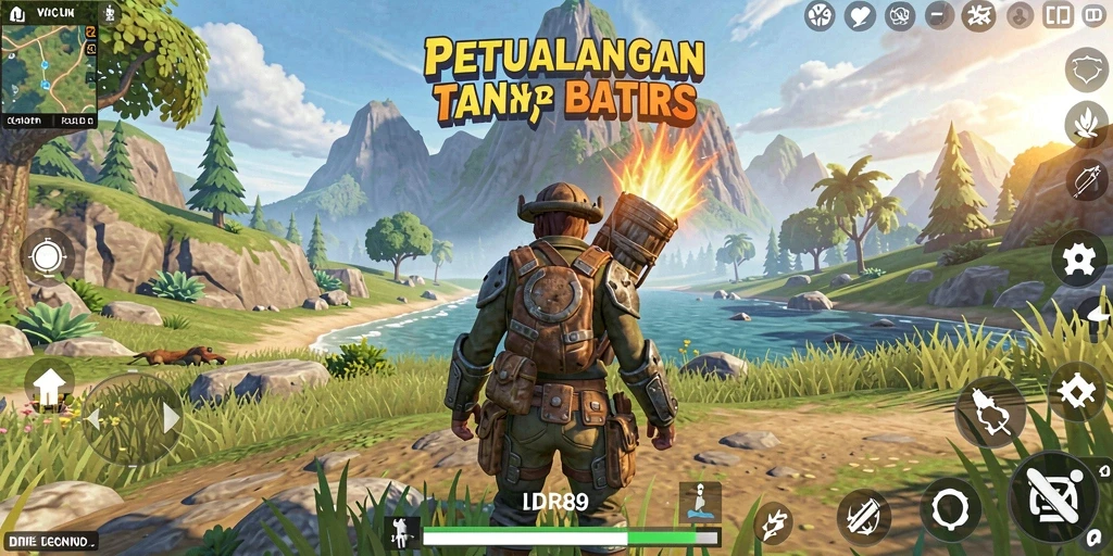 Screenshot gameplay Open World IDR89 menunjukkan eksplorasi yang luas dan petualangan seru.