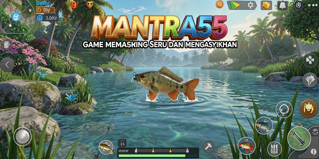 Gameplay seru di MANTRA55 dengan berbagai teknik memancing.