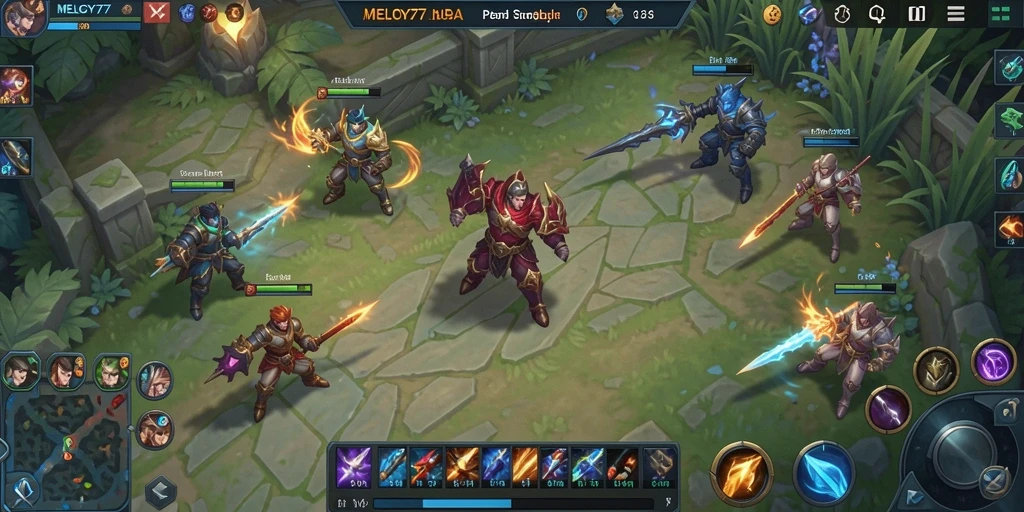 Tangkapan layar gameplay menampilkan aksi seru dalam <strong>MELODY77</strong>.