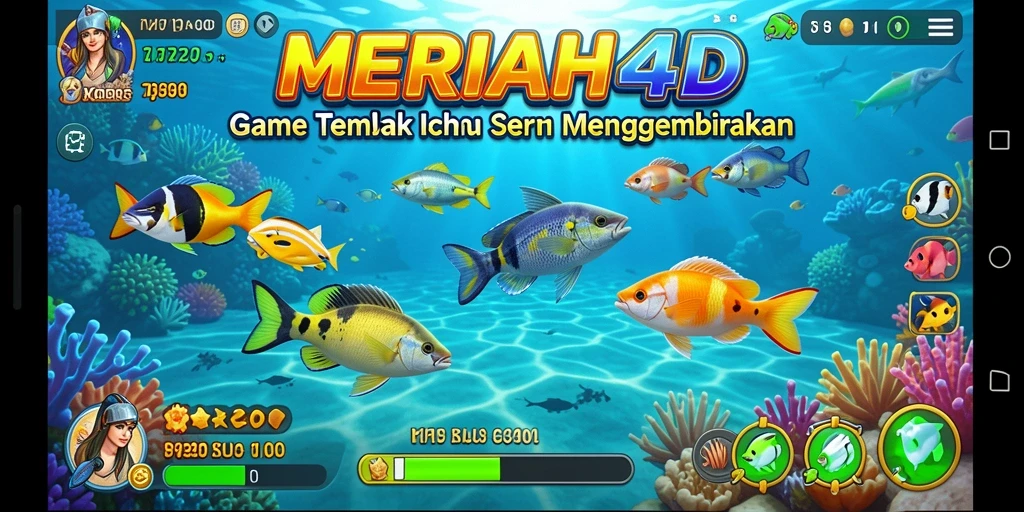 Gameplay seru MERIAH4D yang menampilkan aksi menembak ikan.