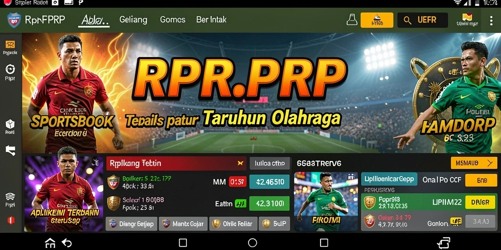 Tampilan menarik dari gameplay RPRPRP yang menawarkan taruhan olahraga.