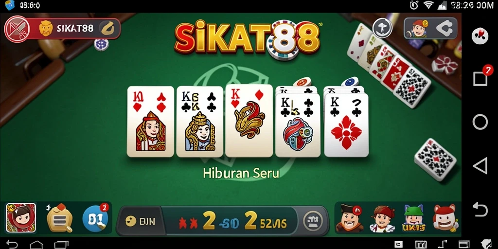 Tampilan gameplay Domino yang menarik dan penuh warna dalam SIKAT88.