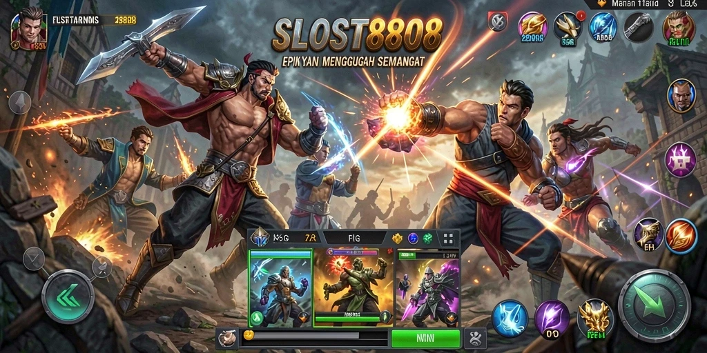 Tampilan menarik dari SLOST8808 yang penuh aksi pertarungan.