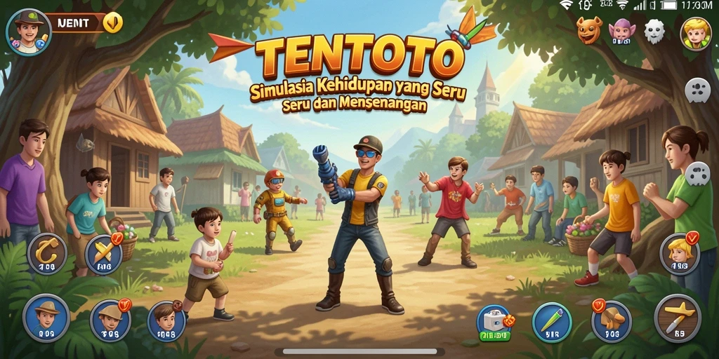 Screenshoot gameplay TENTOTO menampilkan aksi seru dan interaksi antar pemain.