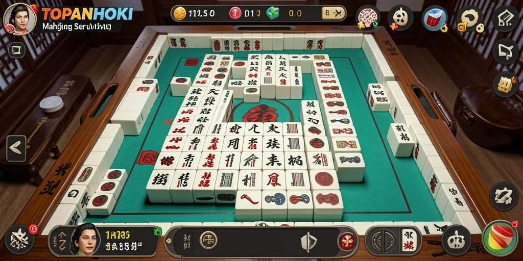 Tampilan gameplay seru dari permainan Mahjong TOPANHOKI.